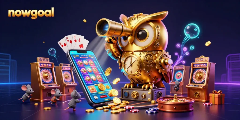 Engage with the nowgoal platform while experiencing thrilling slots, featuring animated elements.