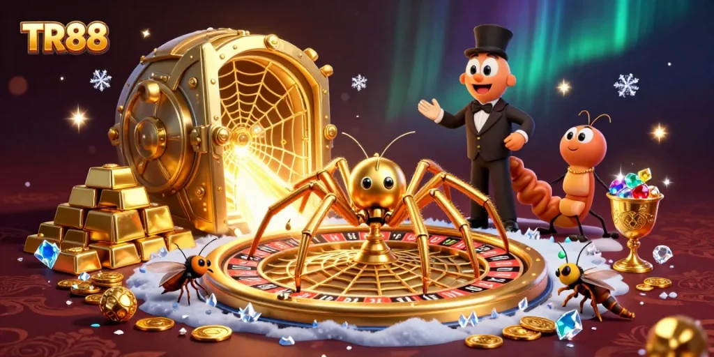 Spin the roulette wheel at TR88, as a golden spider crafts its web filled with treasures